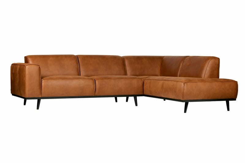 Statement 3-personers Venstre Hjørnesofa med Chaiselong i Kunstlæder - Cognac - Møbler - Sofaer - Sofa med chaiselong