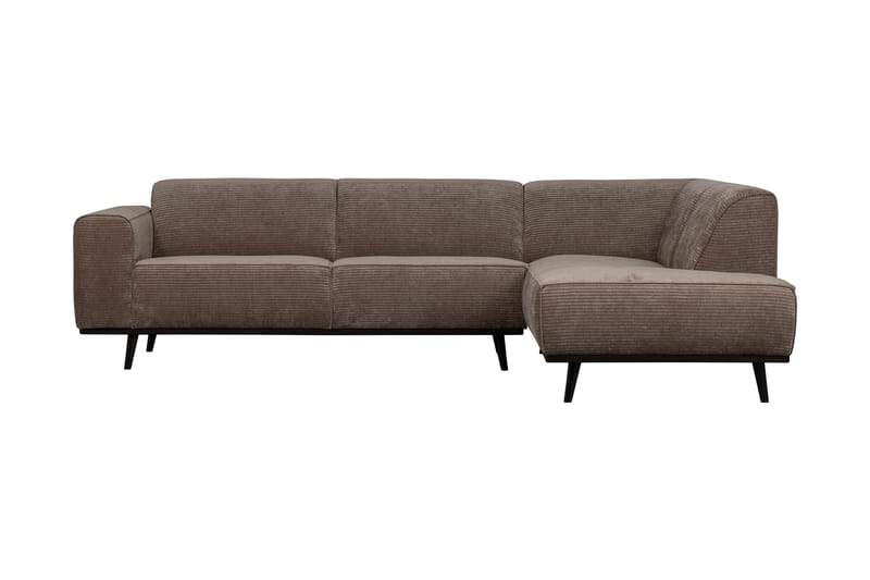 Statement hjørnesofa højre flad rib blå - Sofa med chaiselong - 4 personers sofa med chaiselong