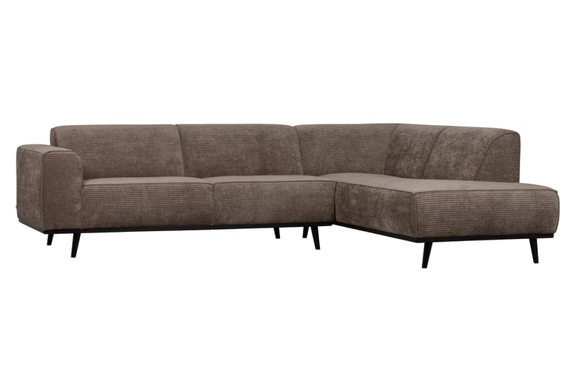 Statement hjørnesofa højre flad rib blå - Sofa med chaiselong - 4 personers sofa med chaiselong