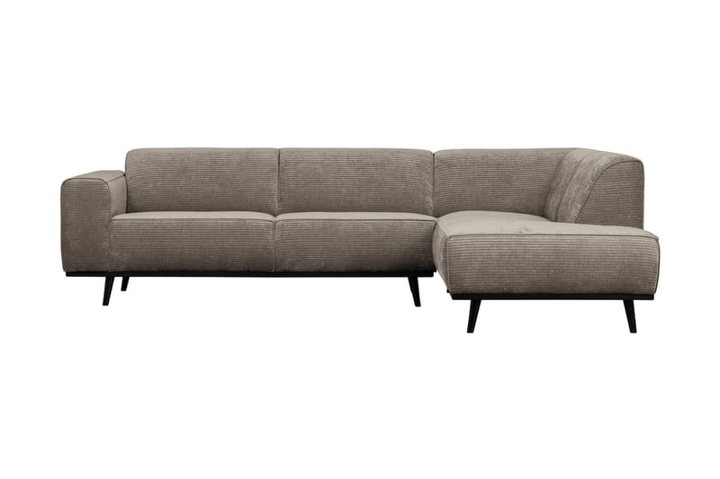 Statement hjørnesofa højre flad rib ler - Sofa med chaiselong - 4 personers sofa med chaiselong