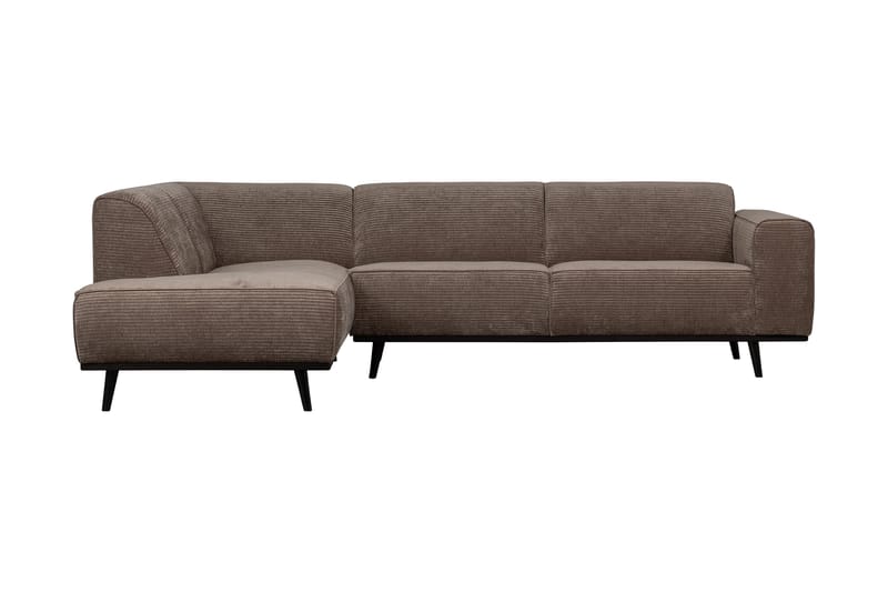 statement hjørnesofa Venstre flad rib brun - Sofa med chaiselong - 4 personers sofa med chaiselong