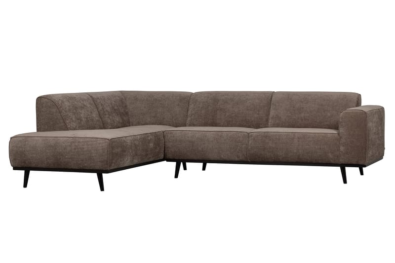 statement hjørnesofa Venstre flad rib brun - Sofa med chaiselong - 4 personers sofa med chaiselong