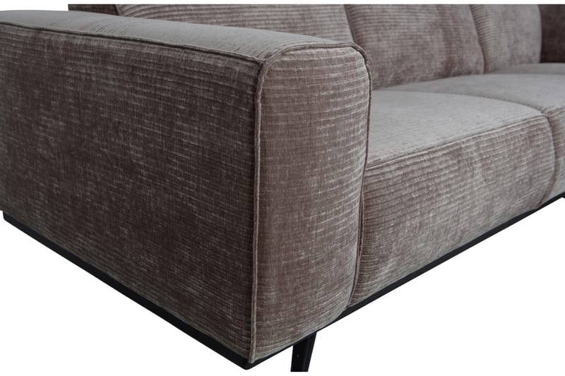 statement hjørnesofa Venstre flad rib brun - Sofa med chaiselong - 4 personers sofa med chaiselong