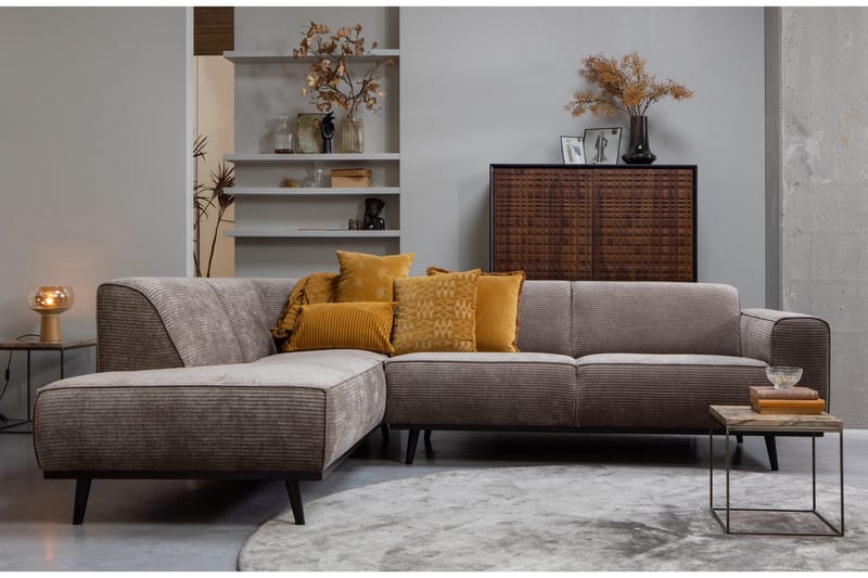 statement hjørnesofa Venstre flad rib brun - Møbler - Sofaer - Sofa med chaiselong