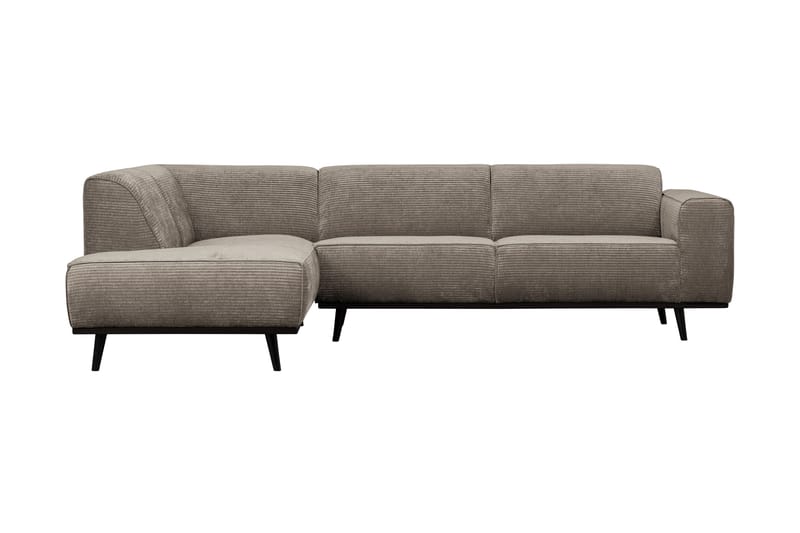 Statement hjørnesofa Venstre flad rib ler - Sofa med chaiselong - 4 personers sofa med chaiselong