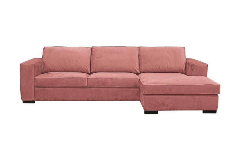 Steinland Divan sofa Højre - Pink, træben - Sofa med chaiselong - 3 personers sofa med chaiselong