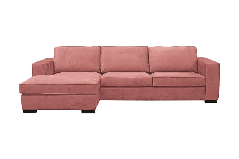 Steinland sovesofa til venstre - Pink, træben - Sofa med chaiselong - 3 personers sofa med chaiselong