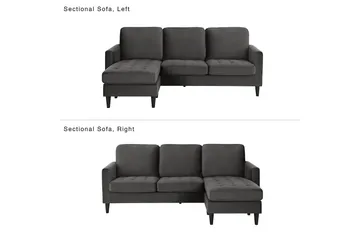 Strummer Chaiselongsofa Grå - Møbler - Sofaer - Sofa med chaiselong