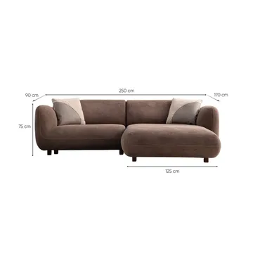 Talrosen 3-personers sofa med Chaiselong - Brun - Møbler - Sofaer - Sofa med chaiselong