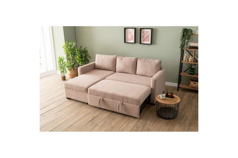 Tareen Sofa med Divan 3-personers - Brun - Møbler - Sofaer - Sofa med chaiselong