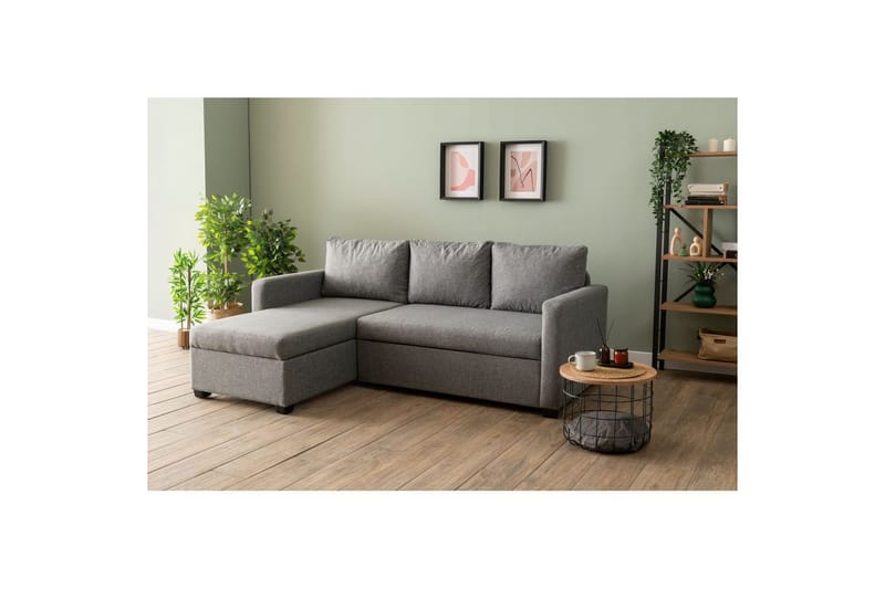 Tareen Sofa med Divan 3-personers - Lysegrå - Møbler - Sofaer - Sofa med chaiselong