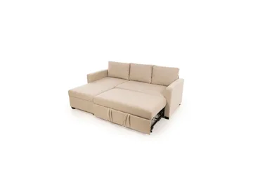 Tareen Sofa med Divan 3-personers - Beige - Møbler - Sofaer - Sovesofaer - Sovesofa chaiselong