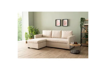 Tareen Sofa med Divan 3-personers - Beige - Møbler - Sofaer - Sovesofaer - Sovesofa chaiselong