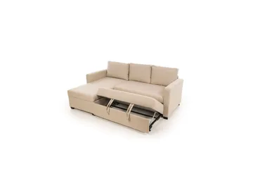 Tareen Sofa med Divan 3-personers - Beige - Møbler - Sofaer - Sovesofaer - Sovesofa chaiselong
