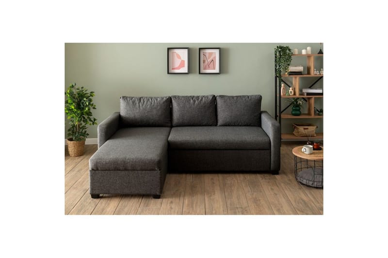 Tareen Sofa med Divan 3-personers - Mørkegrå - Møbler - Sofaer - Sofa med chaiselong