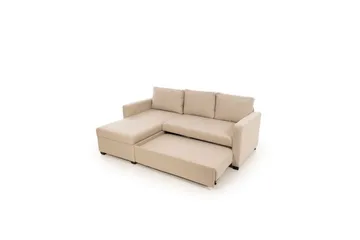Tareen Sofa med Divan 3-personers - Beige - Møbler - Sofaer - Sovesofaer - Sovesofa chaiselong