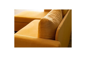 Tareen Sofa med Divan 3-personers - Sennepsgul - Møbler - Sofaer - Sovesofaer - Sovesofa chaiselong