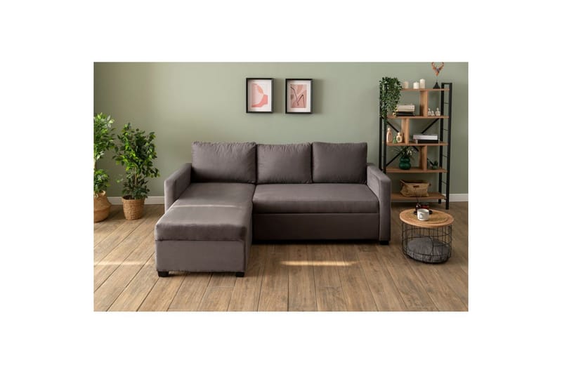 Tareen Sofa med Divan 3-personers - Grå - Møbler - Sofaer - Sofa med chaiselong
