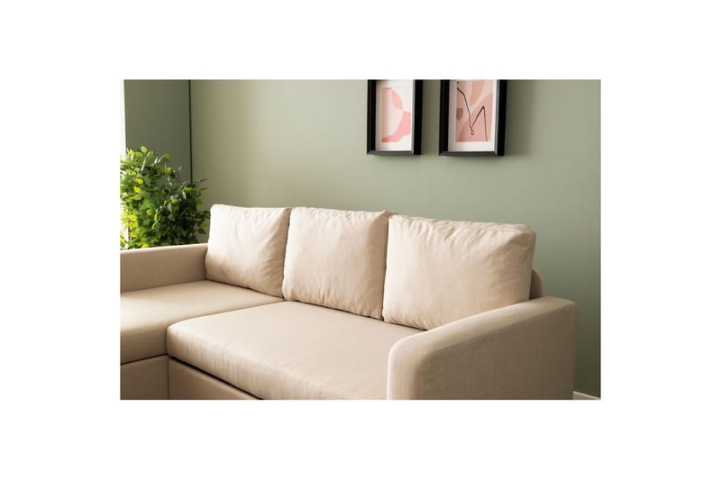 Tareen Sofa med Divan 3-personers - Beige - Møbler - Sofaer - Sofa med chaiselong
