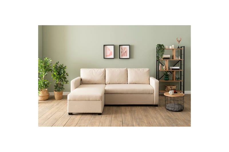 Tareen Sofa med Divan 3-personers - Beige - Møbler - Sofaer - Sofa med chaiselong
