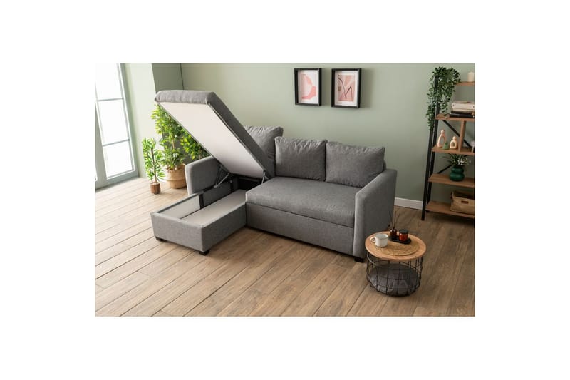 Tareen Sofa med Divan 3-personers - Lysegrå - Møbler - Sofaer - Sofa med chaiselong