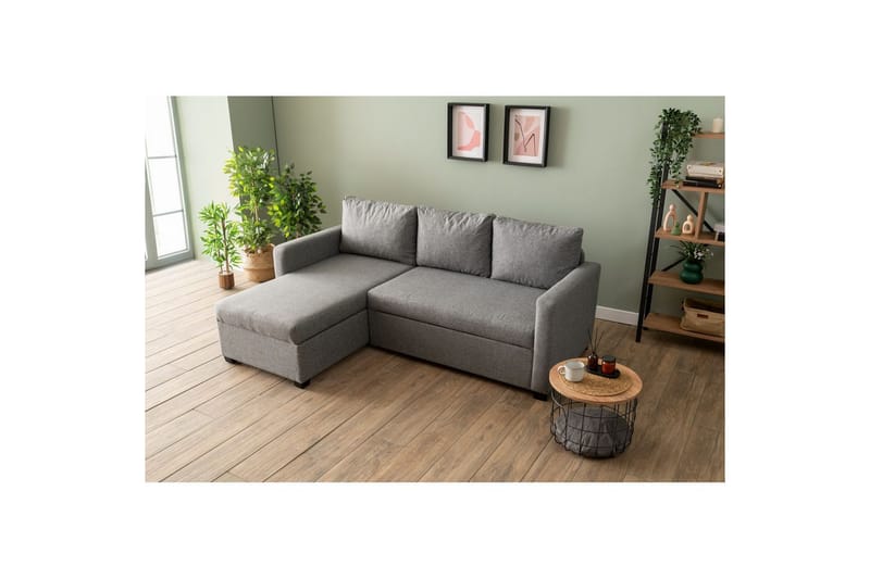 Tareen Sofa med Divan 3-personers - Lysegrå - Møbler - Sofaer - Sofa med chaiselong