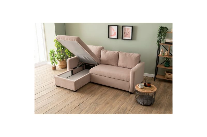Tareen Sofa med Divan 3-personers - Brun - Møbler - Sofaer - Sofa med chaiselong