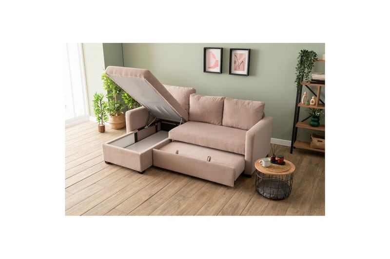 Tareen Sofa med Divan 3-personers - Brun - Møbler - Sofaer - Sofa med chaiselong