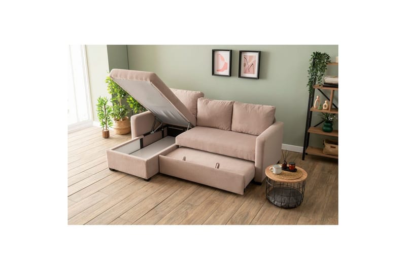 Tareen Sofa med Divan 3-personers - Brun - Møbler - Sofaer - Sofa med chaiselong