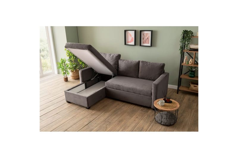 Tareen Sofa med Divan 3-personers - Grå - Møbler - Sofaer - Sofa med chaiselong