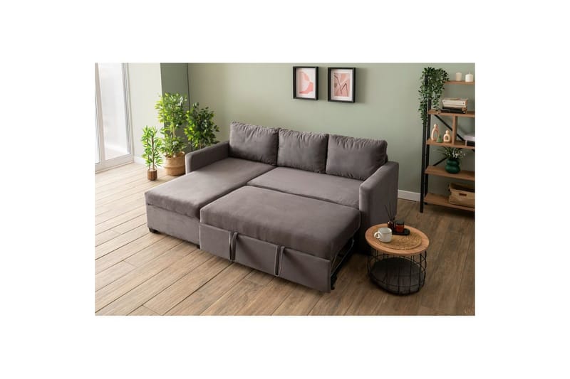 Tareen Sofa med Divan 3-personers - Grå - Møbler - Sofaer - Sofa med chaiselong