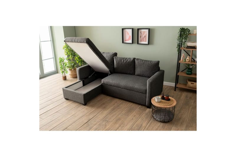 Tareen Sofa med Divan 3-personers - Mørkegrå - Møbler - Sofaer - Sofa med chaiselong