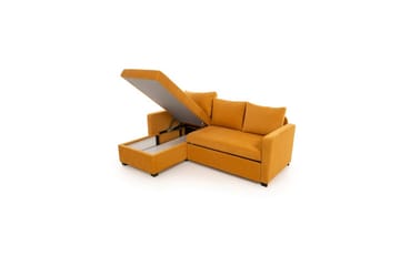 Tareen Sofa med Divan 3-personers - Sennepsgul - Møbler - Sofaer - Sovesofaer - Sovesofa chaiselong