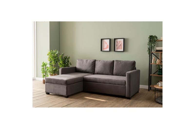 Tareen Sofa med Divan 3-personers - Grå - Møbler - Sofaer - Sofa med chaiselong