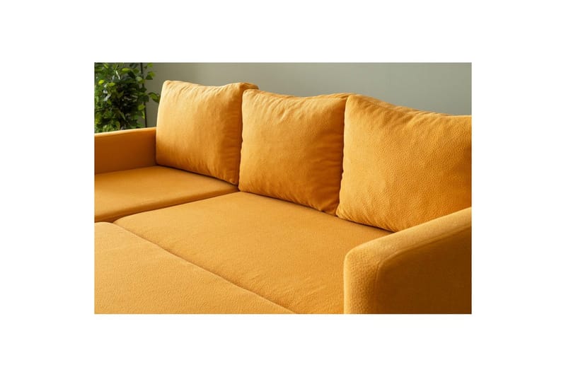 Tareen Sofa med Divan 3-personers - Sennepsgul - Møbler - Sofaer - Sofa med chaiselong