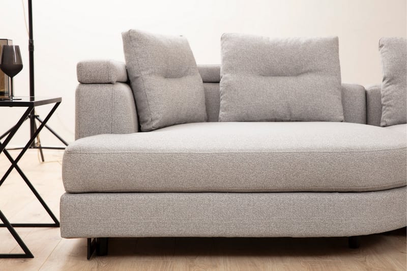 Tekawa Sofa m. Chaiselong 4-Pers. - Lysegrå - Møbler - Sofaer - Sofa med chaiselong