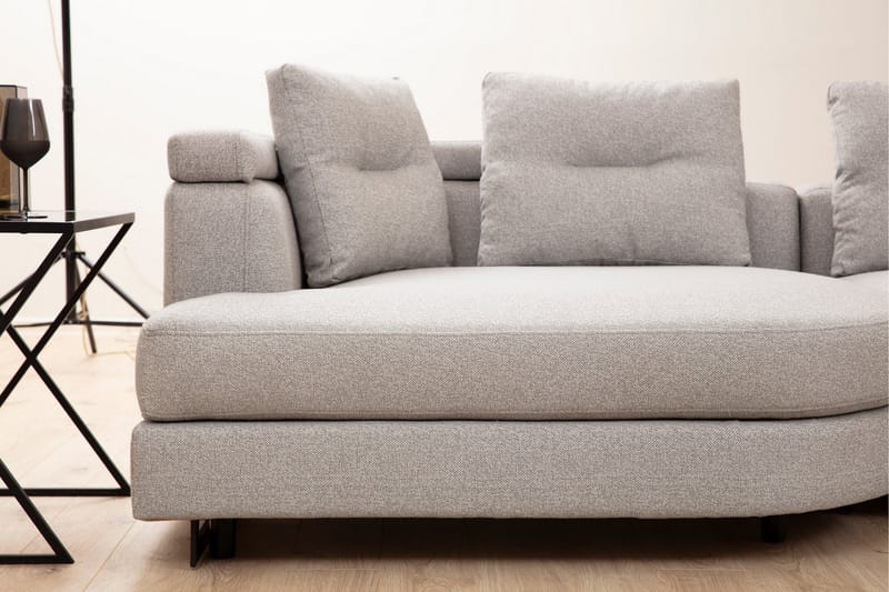 Tekawa Sofa m. Chaiselong 4-Pers. - Lysegrå - Sofa med chaiselong - 4 personers sofa med chaiselong