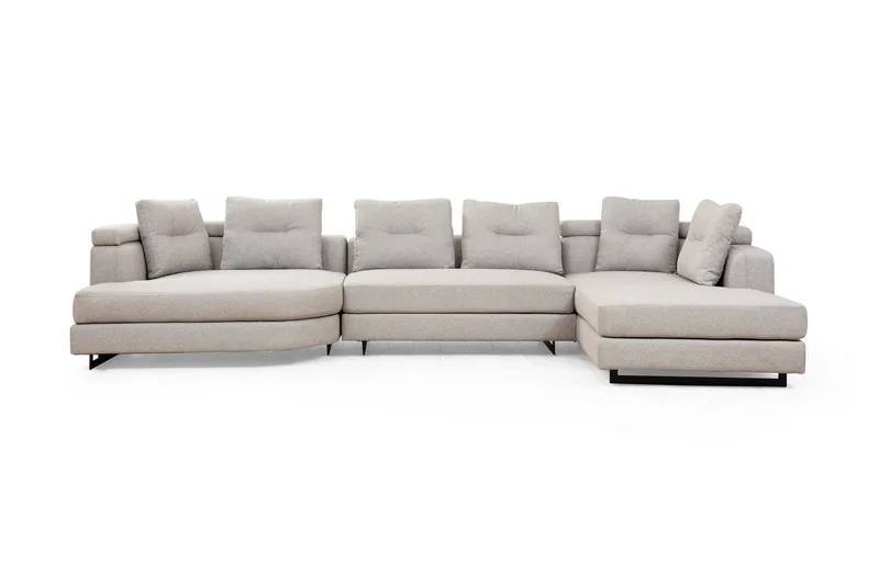 Tekawa Sofa m. Chaiselong 4-Pers., Lysegrå