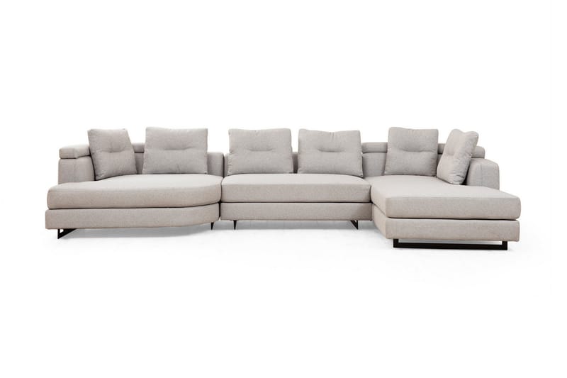 Tekawa Sofa m. Chaiselong 4-Pers., Lysegrå