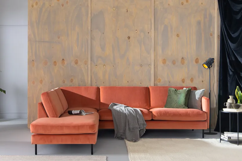 Theodin 2,5-sædet veloursofa med chaiselong Venstre - Møbler - Sofaer - Sofa med chaiselong