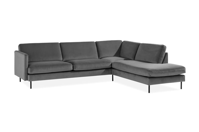 Theodin 2,5-pers. veloursofa med chaiselong Højre - Sofa med chaiselong - Velour sofaer - 2-personer sofa med chaiselong