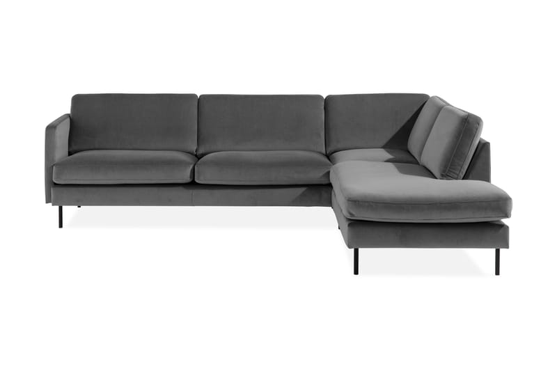 Theodin 2,5-pers. veloursofa med chaiselong Højre - 2-personer sofa med chaiselong - Velour sofaer - Sofa med chaiselong