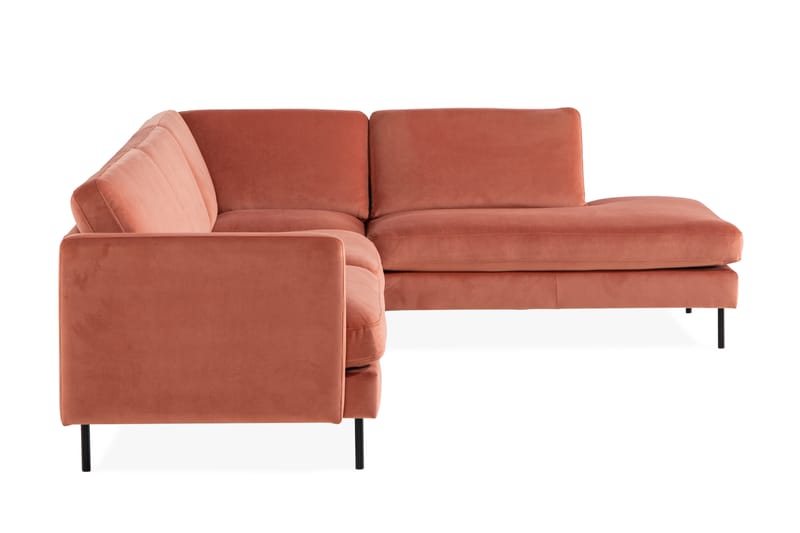 Theodin 2,5-pers. veloursofa med chaiselong Højre - Sofa med chaiselong - Velour sofaer - 2-personer sofa med chaiselong