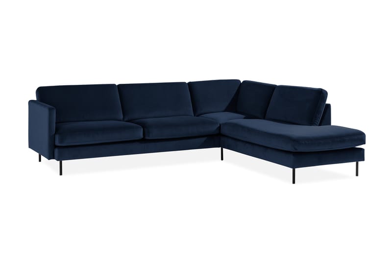 Theodin 2,5-pers. veloursofa med chaiselong Højre - Sofa med chaiselong - Velour sofaer - 2-personer sofa med chaiselong