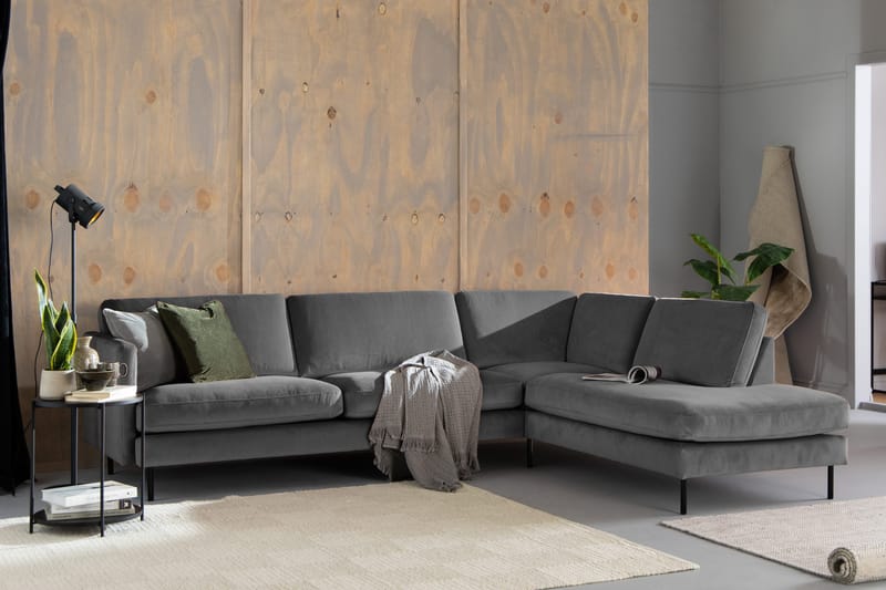 Theodin 2,5-pers. veloursofa med chaiselong Højre - Møbler - Sofaer - Sofa med chaiselong