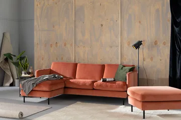 Theodin Velour sofa 2-pers. med Diva venstre - Møbler - Sofaer - Sofa med chaiselong