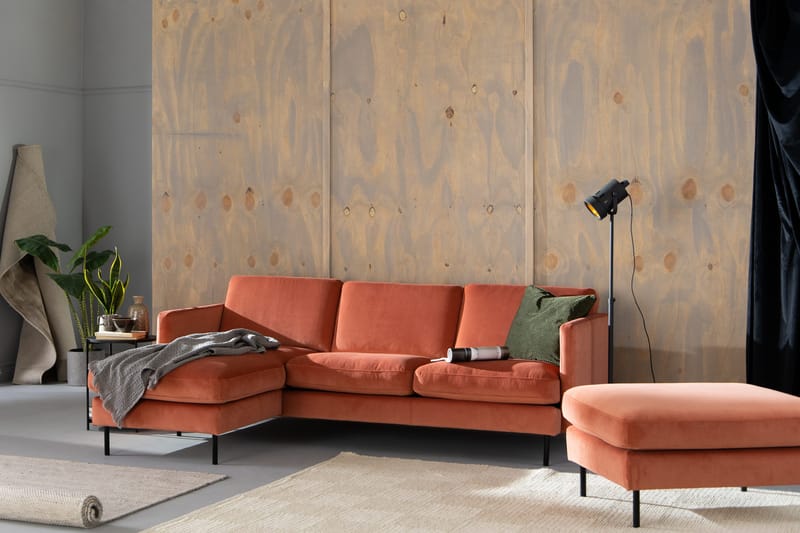 Theodin Velour sofa 2-pers. med Diva venstre - Møbler - Sofaer - Sofa med chaiselong