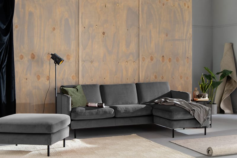 Theodin velour sofa 2-pers. med Diva højre - Møbler - Sofaer - Sofa med chaiselong