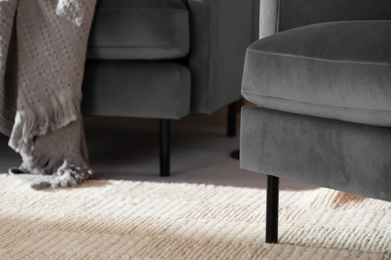 Theodin Velour sofa 2-pers. med Diva venstre - Møbler - Sofaer - Sofa med chaiselong