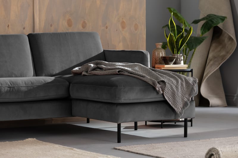 Theodin velour sofa 2-pers. med Diva højre - Møbler - Sofaer - Sofa med chaiselong